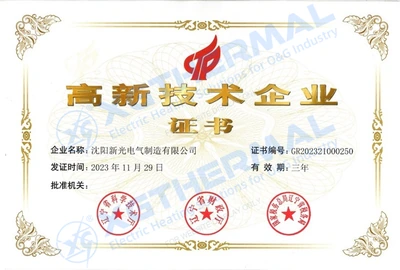 High-tech enterprise certificate, document 1
